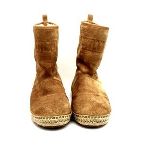 Dior Light Brown Granville Chez Moi Suede Shearling Ankle Boots/Booties Size 38